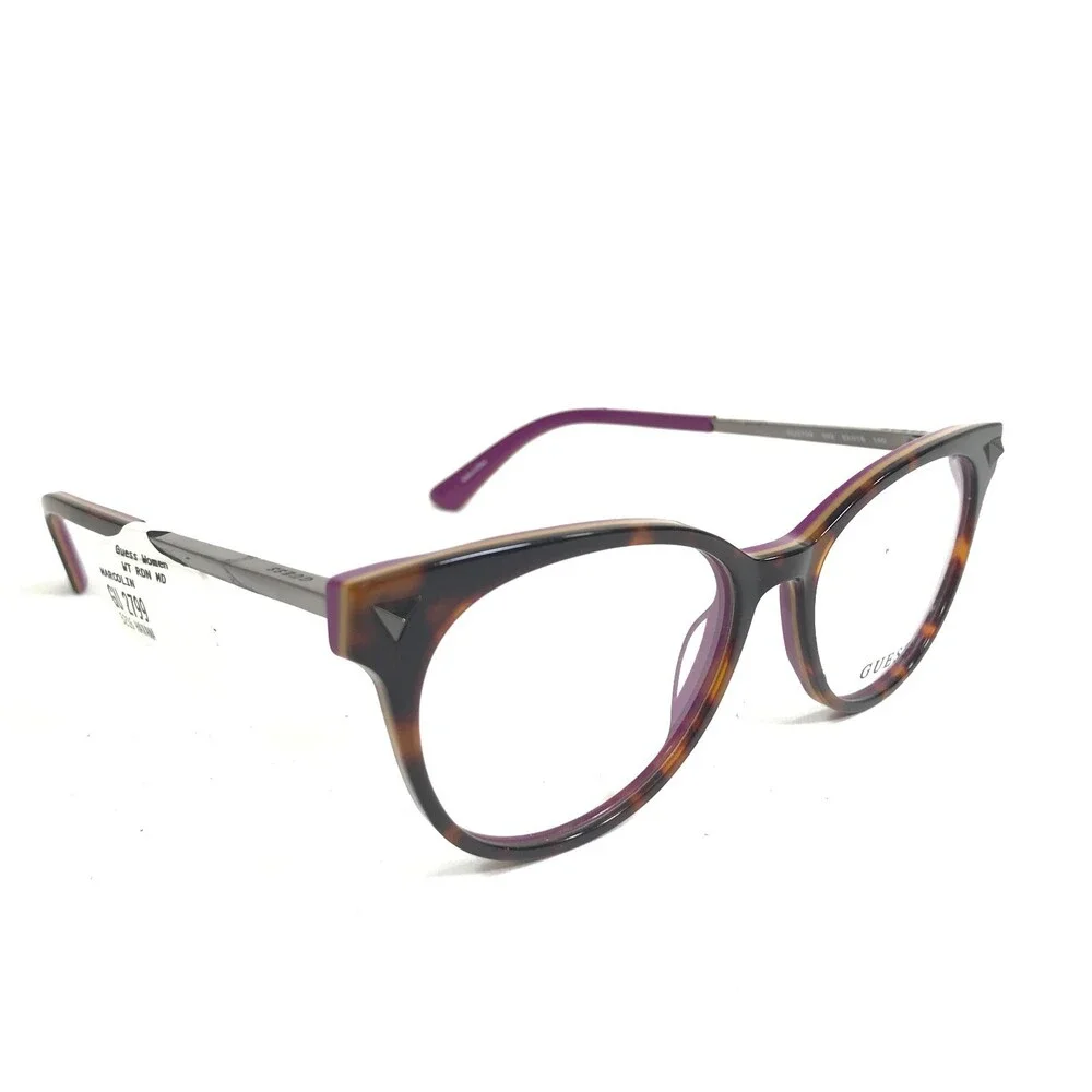 Guess Eyeglasses Frames GU2799 052 Gray Purple Tortoise Round Full Rim 52-16-140